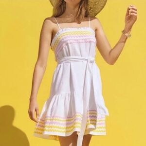 Lisa Marie Fernandez Striped pastel white summer dress Sz Small